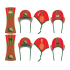 Waterpolo cap set rood. 2 caps
