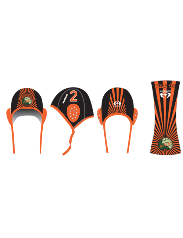 Waterpolo teamset caps zwart. 13 caps UIT