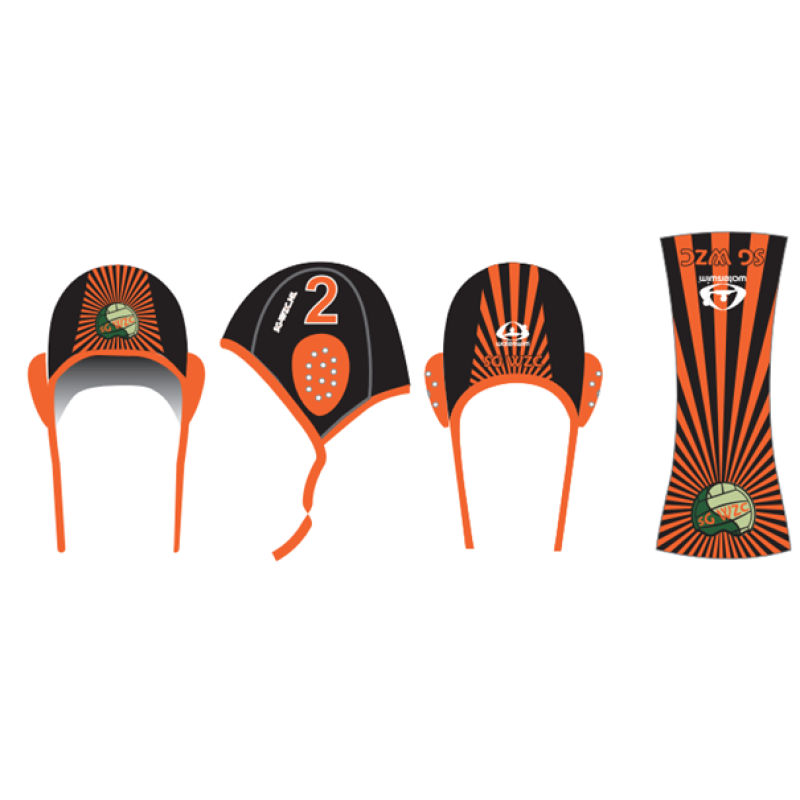 Waterpolo teamset caps zwart. 13 caps UIT