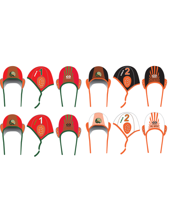 Waterpolo cap set compleet.    26 caps