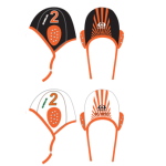 Waterpolo cap set zwart/wit. 2 caps